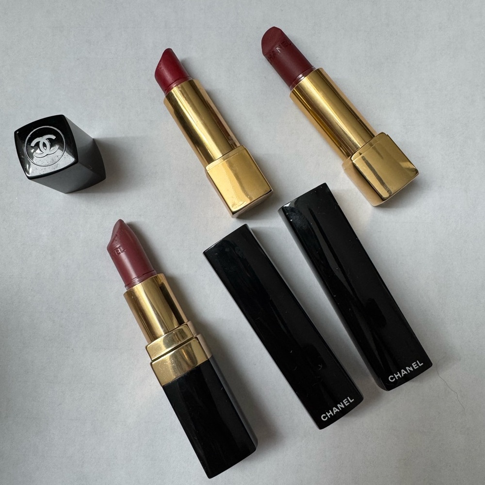 CHANEL Red Lipstick Luxurious Makeup Collection 3 used lipstick